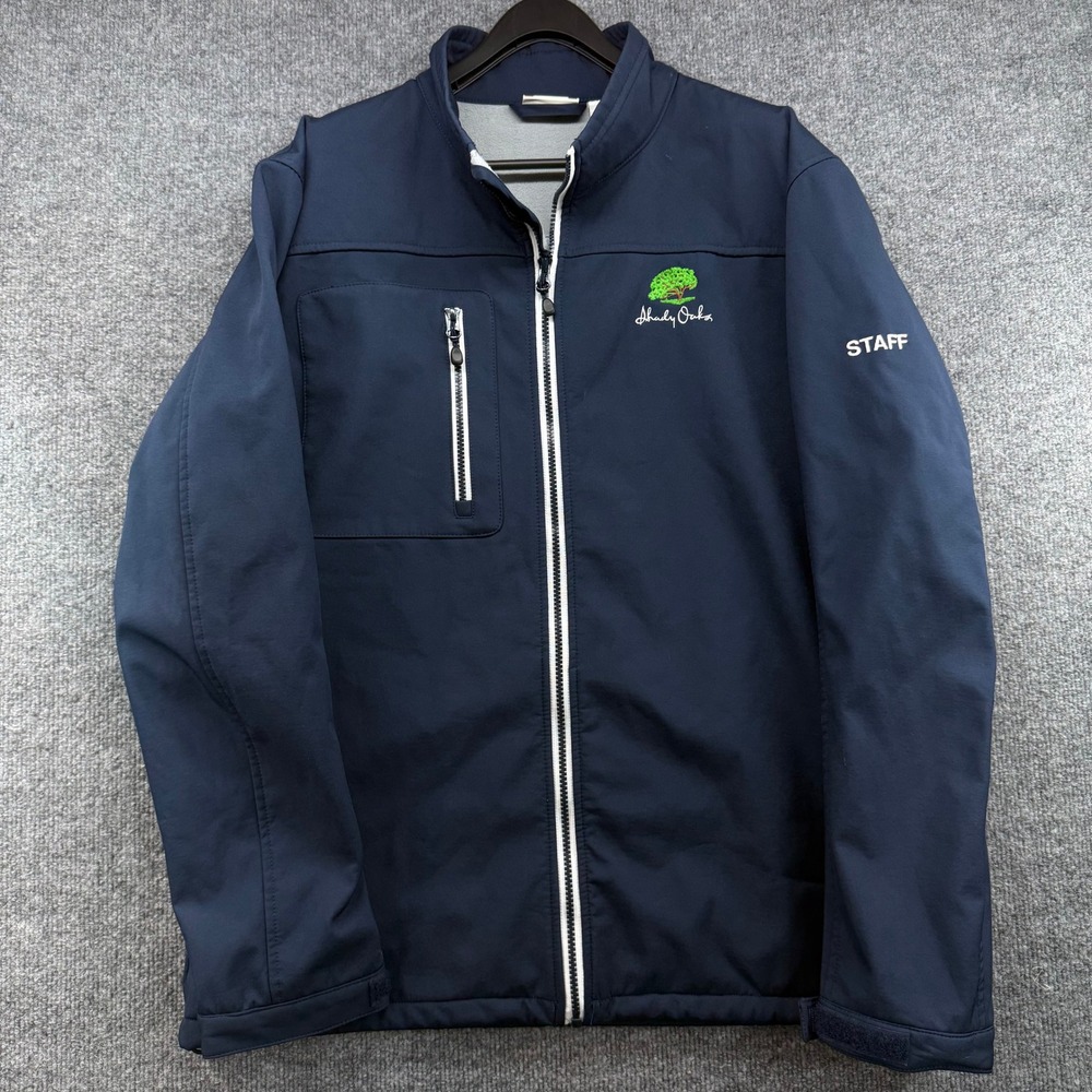 Clique Mens Softshell‎ Jacket Navy Blue Shady Oaks Staff Full Zip MQO00055 Large